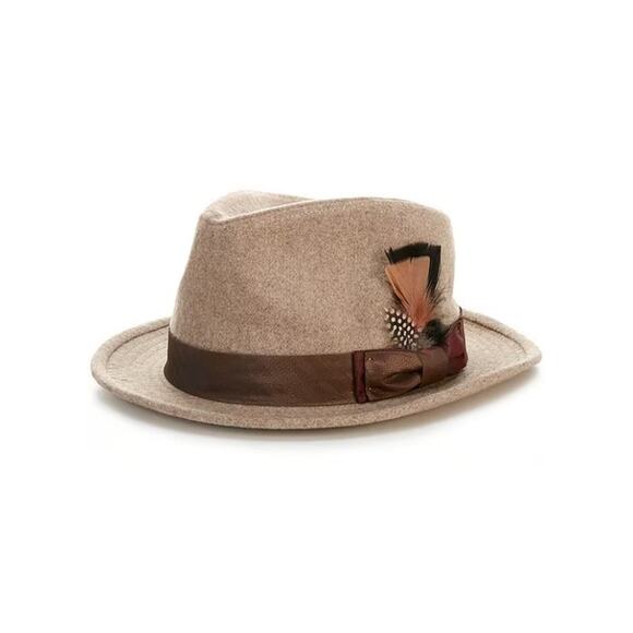 Daniel Cremieux 38 Blue Label Wool Blend Fedora Hat Small/Medium Taupe NEW - Picture 1 of 4